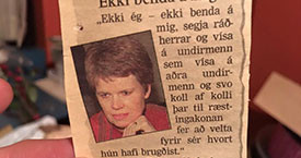 ``Ekki benda á mig`` - Kristín Halldórsdóttir