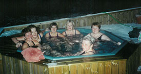 Nú er gott að fara í pottinn